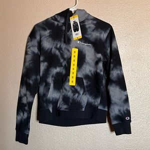 Black/Grey Tye Dye Champion Hoodie